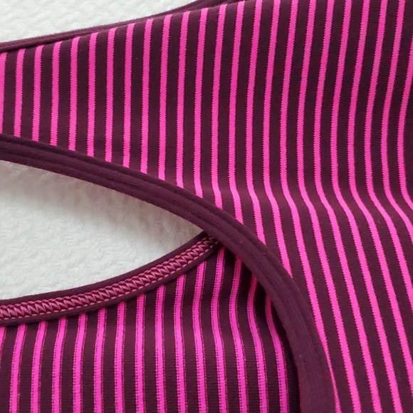 Lululemon Razorback Tank Top Size Small hot pink stripe - Picture 4 of 6